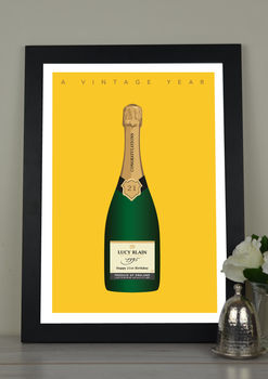Personalised 'A Vintage Year' Birthday Champagne Print, 5 of 12