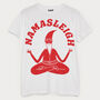 Namasleigh Yoga Santa Men's Christmas T Shirt, thumbnail 3 of 3
