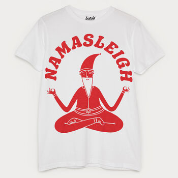 Namasleigh Yoga Santa Men's Christmas T Shirt, 3 of 3