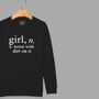 'Girl: Noise With Dirt' Definition Sweatshirt For Girls, thumbnail 2 of 12