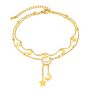 18k Gold Celestial Moon And Star Gold Anklet, thumbnail 3 of 3