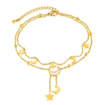 18k Gold Celestial Moon And Star Gold Anklet, 3 of 3