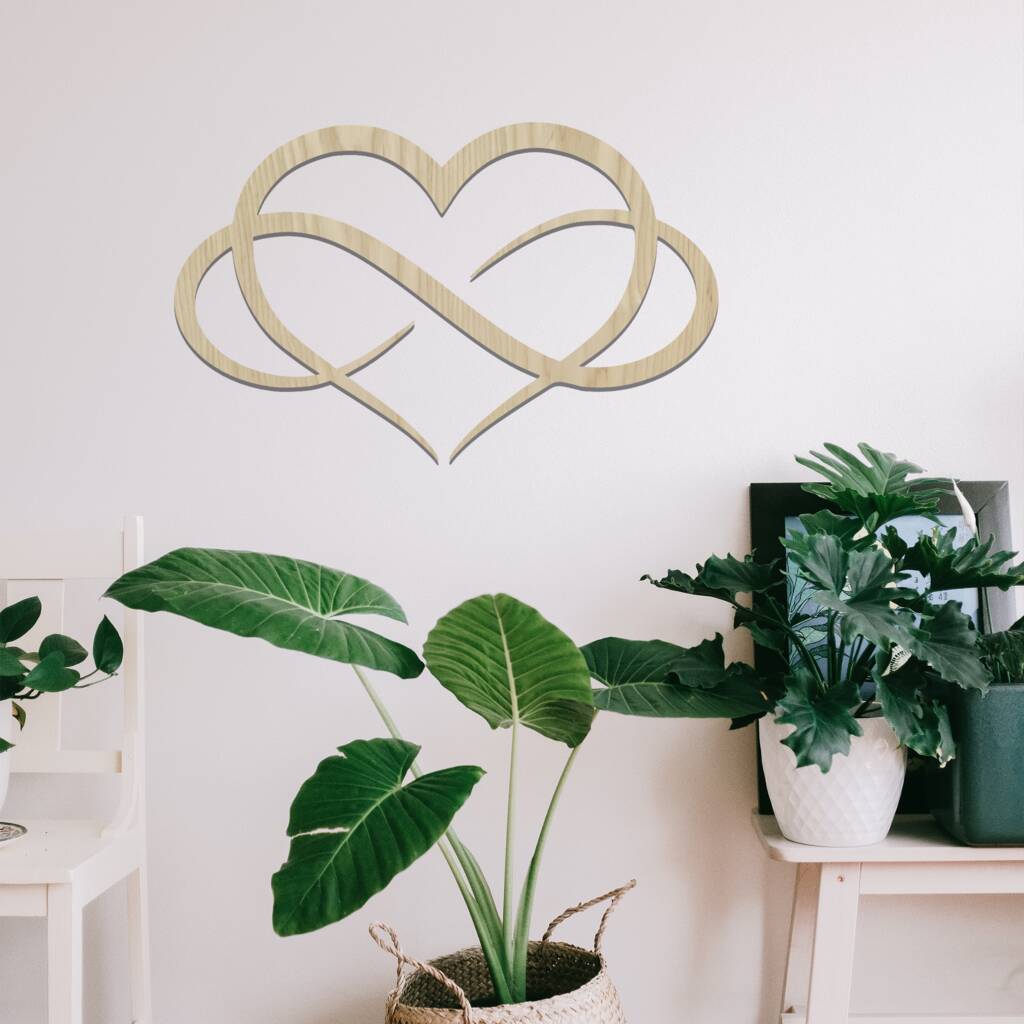 Infinity Heart Wall Art, Modern Wooden Wall Decor By Duke Craft