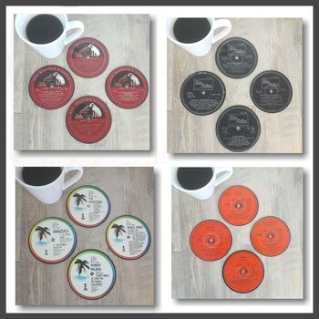 Set Of Four Vinyl Record Coasters Albums, 9 of 12