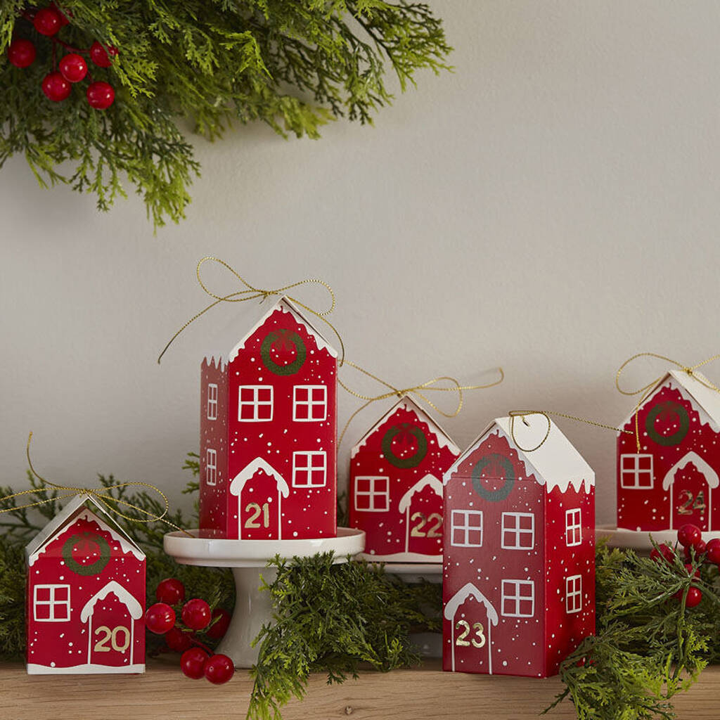 Festive House Advent Calendar Boxes By Little Lulubel