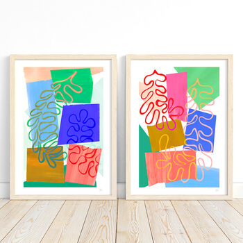 Colour Block Abstract Leaf Art Print, 5 of 11