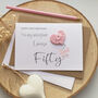 Personalised Pink Crochet Heart Best Friend 50th Birthday Card, thumbnail 2 of 2