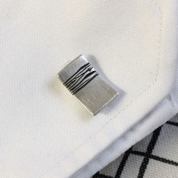 Etched Silver And Gold Cufflinks, 2 of 6