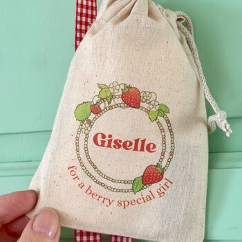 Strawberry Pearls Charm Bracelet Set In A Personalised Bag, 6 of 7