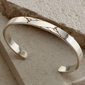Engraved Kintsugi Cuff Bangle, 3 of 4