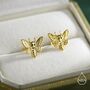 Sterling Silver Death's Head Hawkmoth Moth Stud Earrings, thumbnail 3 of 12