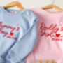 Valentines 'Daddy's Girl/Boy' Personalised Name Embroidered Sweatshirt Jumper, thumbnail 4 of 6