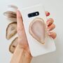 Clear White Agate Stone Phone Holder Grip, thumbnail 1 of 4
