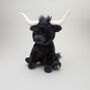 Large Black Longhorn Highland 30cm Cow Plush Toy, thumbnail 6 of 12