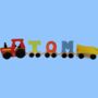 Personalised Kids Tractor Wooden Train Set, thumbnail 1 of 8