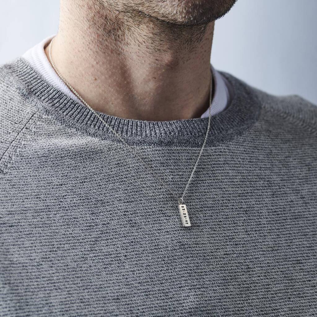 Personalised Men’s Silver Tag Necklace By Posh Totty Designs