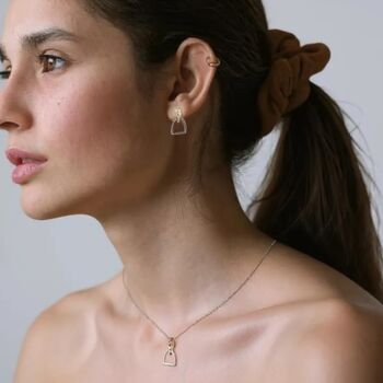 Personalised Sterling Silver And Gold Stirrup Earrings, 3 of 10