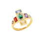 Fancy Marquise Sterling Silver Kaleidoscope Ring, thumbnail 10 of 11