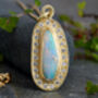 Opal Necklace With Diamonds In 18ct Yellow Gold, thumbnail 1 of 6