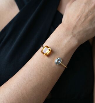 Shikaku Square Stones Open Bangle, 2 of 4