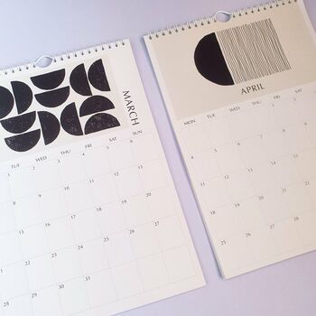 2022 Minimalist Black And White Wall Calendar, 3 of 8