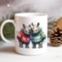 Personalised Rhino Love Couple In Christmas Jumpers Mug C, thumbnail 1 of 2