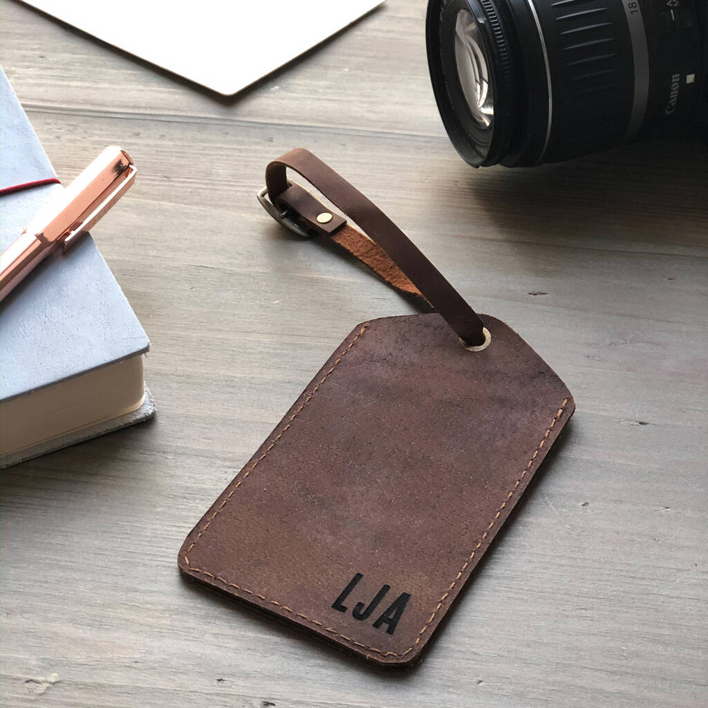 Personalised Leather Travel Tag By The Rustic Dish ...