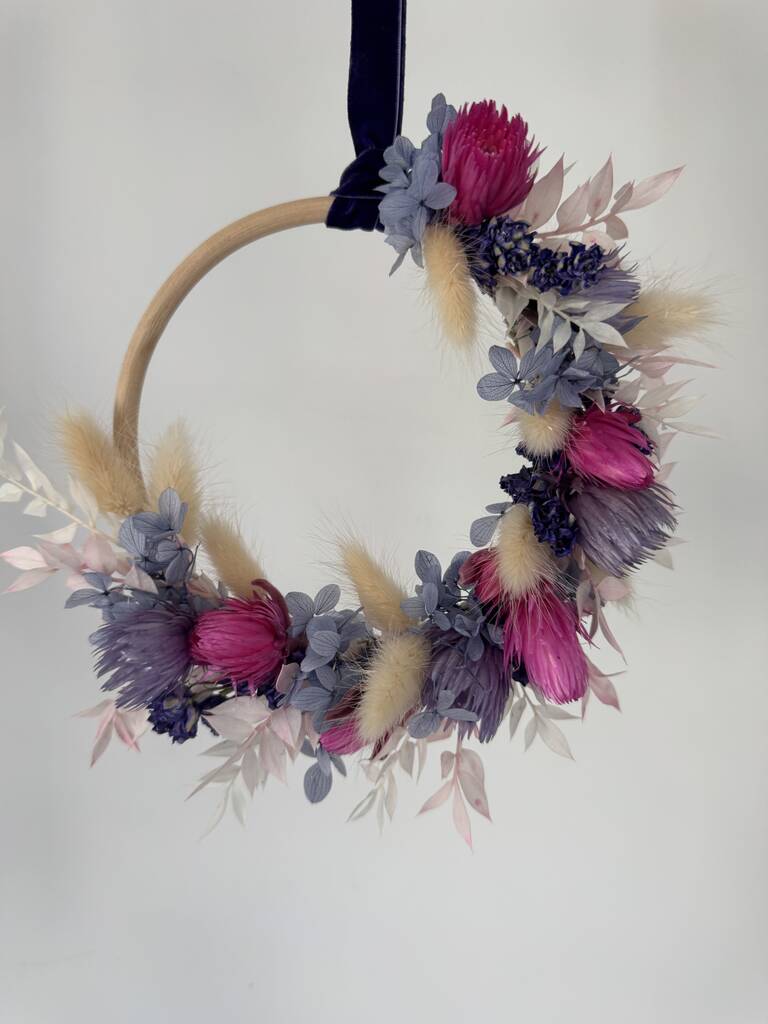 ' Mini Joy' Luxury Dried Flower Wreath, 1 of 3