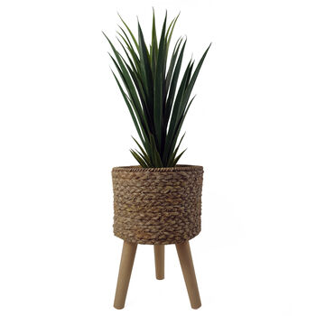 Woven Effect Composite Planter With Stand, 3 of 6