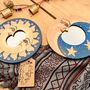 Wooden Celestial Moon And Stars Mini Bohemian Wall Mirrors Set Of Two, thumbnail 3 of 6
