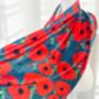 Poppy Fields By Monet And Poppy Print Reversible Scarf, thumbnail 2 of 4
