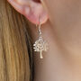 Sterling Silver Tree Of Life Earrings, thumbnail 2 of 7