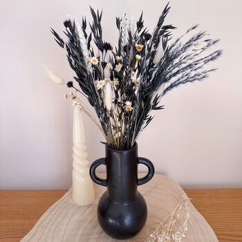 Black And White Dried Flowers With Vase; Modern Home Decor, 2 of 5