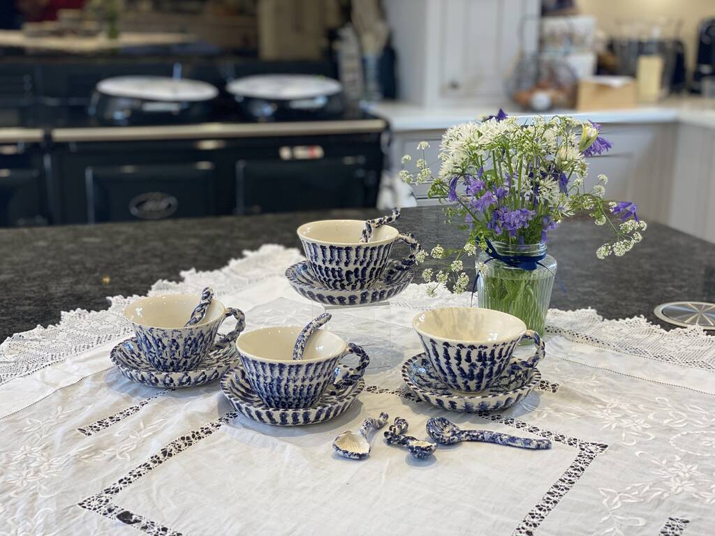 Handmade Ceramic Tea Cup And Saucer By Jane ElmerSmith Ceramic Artist