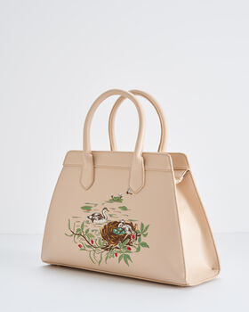 Henrietta Embroidered Cygnet Tote Bag Biscuit, 4 of 8