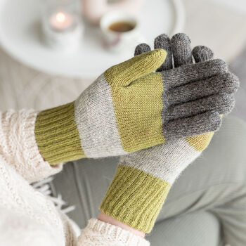 Winter Stripe Knit Gloves, 4 of 7