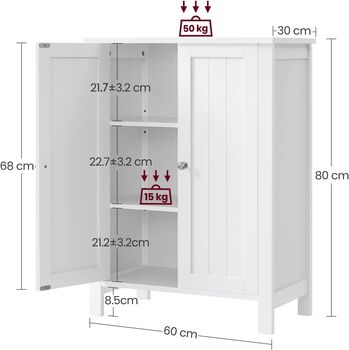 Storage Cabinet With Two Doors And Adjustable Shelves, 6 of 12