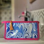 Aqua Blue Marbled Small Wash Bag, thumbnail 1 of 4