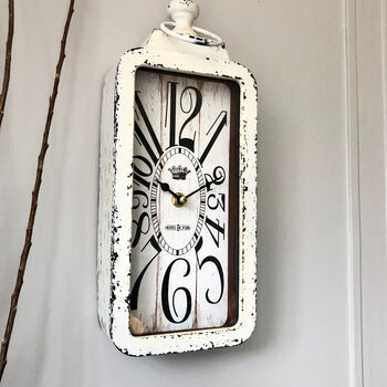 Rectangle White Wall Clock, 3 of 4