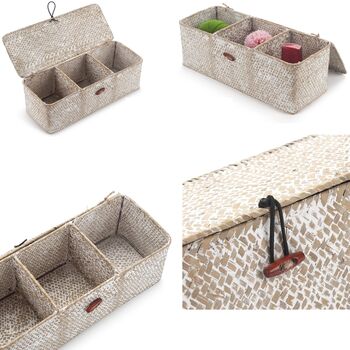 Small Woven Seagrass Storage Organiser Basket, 10 of 11