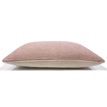 Misty Pink Double Faced Recycled Wool Square Cushion, 6 of 6
