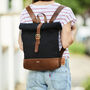 Canvas And Leather Rolltop Backpack, thumbnail 1 of 7
