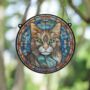 Cat Tabby Stained Glass Effect Suncatcher, thumbnail 2 of 5