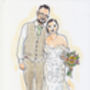 Wedding Couple Illustrated Portrait, thumbnail 6 of 12