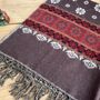 Handwoven Brown Boho Recycled Cotton Throw Blanket, thumbnail 9 of 11