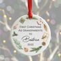 Personalised First Christmas As Grandparents Ornament, thumbnail 1 of 3