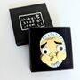 Traditional Japanese Mask Brooch Hyottoko Japan Acrylic, thumbnail 1 of 7