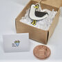 Personalised Tiny Parcel, Birthday Card + Seagull Pin, thumbnail 3 of 8