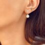 Pearl Earrings With Sparkling Cz Diamond Stones, thumbnail 1 of 7