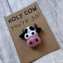 Personalised Age Cow Crochet Birthday Card Handmade, thumbnail 3 of 12